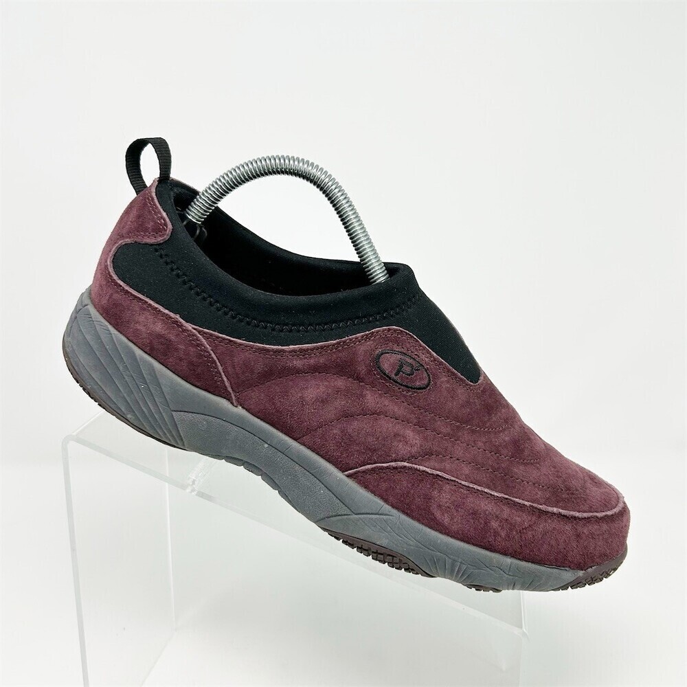 Propet Slip-On Walking Shoes Burgundy Comfort Sneakers Lightweight 10 Wide
